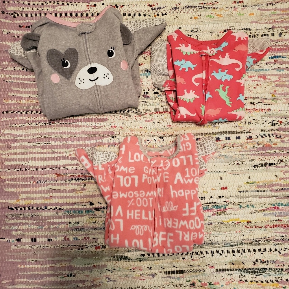 3t Girl's Footie Pajamas